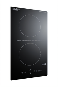 Summit Commercial 2-Burner Drop-In Radiant Electric Cooktop with Black Ceramic Glass Surface, 115V
