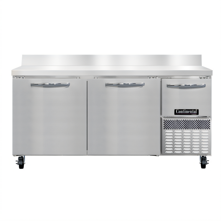Product image #1 for Continental Refrigerator FA68SNBS 68" Shallow Depth Worktop Freezer with Backsplash
