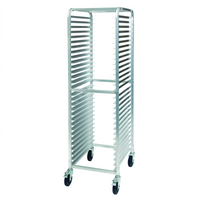Winco AWRK-30 Mobile Full-Height End-Loading Aluminum Sheet Pan Rack, 30-Pan Capacity