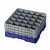 Thumbnail image #2 for Cambro Camrack® Full Size Low-Profile 25-Compartment Glass Rack with 3 Soft Gray Extenders, Navy Blue