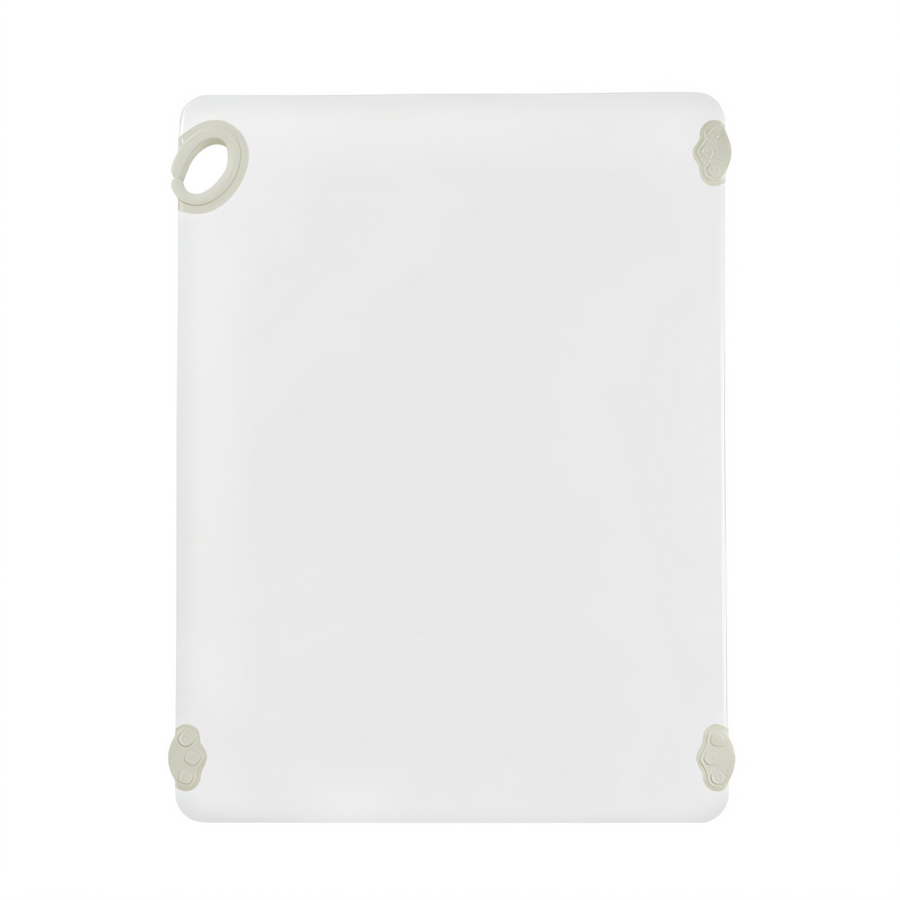 Product image #1 for Winco STATIKBoard 18 x 24 x 1/2-Inch White Rectangular Cutting Board with Rubber Grip Hook