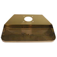 Micro Matic Surface-Mount Drip Tray Trough with Tower Plate, 21-1/2 in. x 16-1/4 in., Stainless Steel with PVD Brass Screen