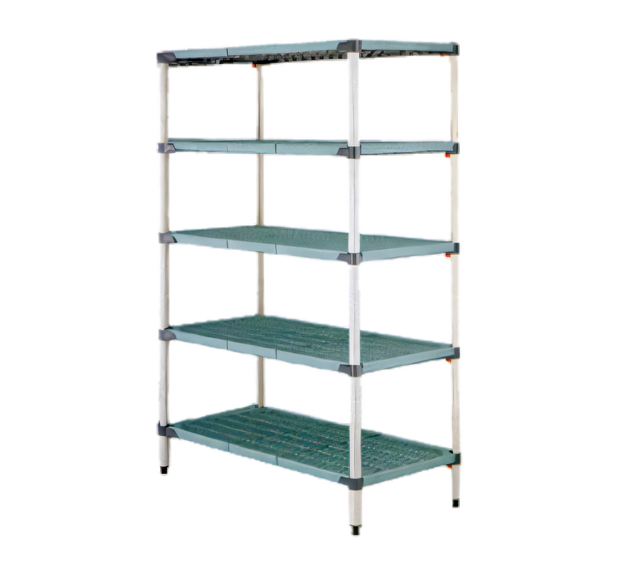 Product image #1 for MetroMax i 30"W x 18"D x 63"H Blue Polymer Stationary Starter Shelving Unit, 4-Shelf