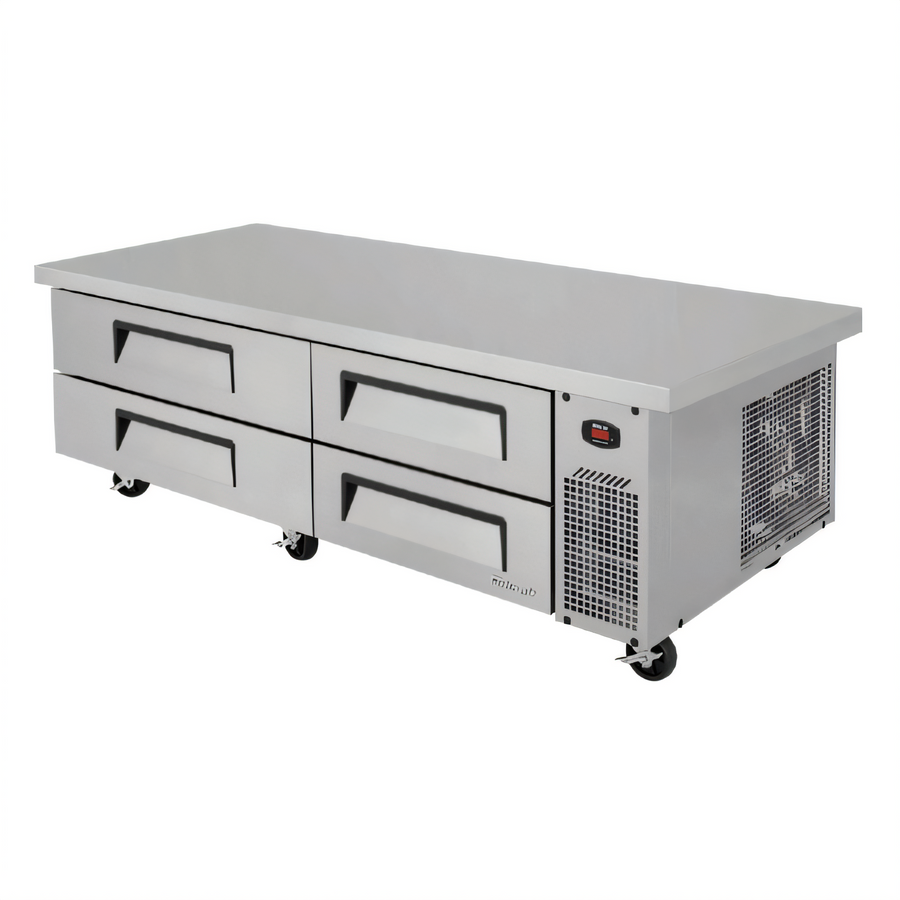 Product image #1 for Turbo Air Super Deluxe 78-Inch Extended Top Chef Base Refrigerator, 4-Drawer, Self-Contained Side-Mounted