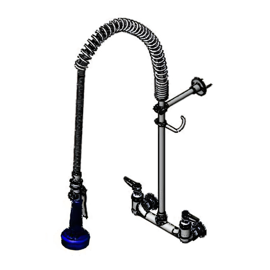 Product image #1 for EasyInstall 8-Inch Wall-Mount Pre-Rinse Unit with Mixing Faucet, 44-Inch Hose, and 6-Inch Wall Bracket