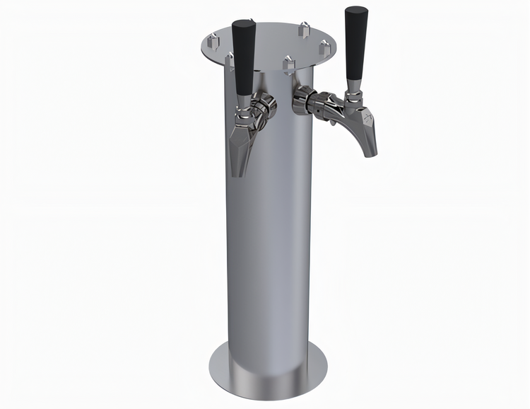 Product image #1 for Krowne Dual Faucet Frankenstein Countertop Beer Tower, Air-Cooled, Brushed Stainless Steel