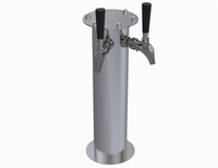 Krowne Dual Faucet Frankenstein Countertop Beer Tower, Air-Cooled, Brushed Stainless Steel
