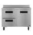 Thumbnail image #1 for Hoshizaki Steelheart 48-Inch Two-Section Worktop Freezer with One Door and Two Drawers, 12 Cu. Ft.