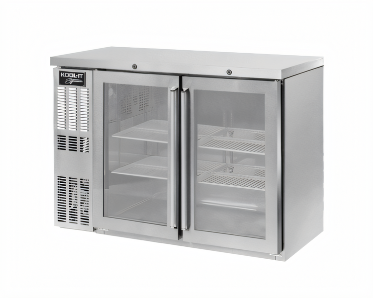 Product image #1 for Kool-It Signature 48-Inch Two-Section Glass Door Back Bar Cooler with Stainless Steel Top
