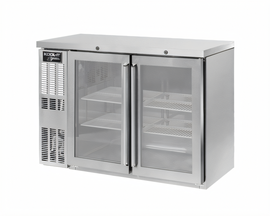 Product image #1 for Kool-It Signature 48-Inch Two-Section Glass Door Back Bar Cooler with Stainless Steel Top
