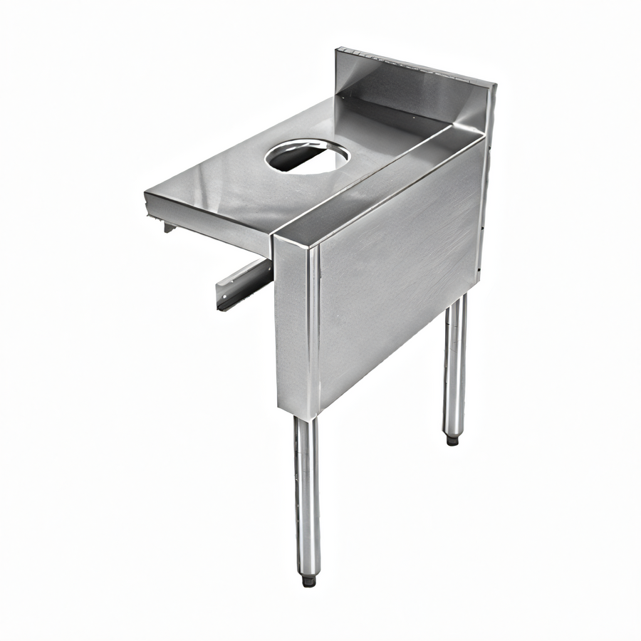 Product image #1 for CHOICE 15-Inch Stainless Steel Underbar Dry Waste Chute with Removable Top and Right-Side Legs
