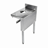 CHOICE 15-Inch Stainless Steel Underbar Dry Waste Chute with Removable Top and Right-Side Legs