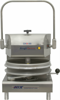 DoughXpress DXM-SS-120 Commercial Manual Pizza Dough Press with Heated Upper Platen, 18