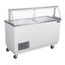 Thumbnail image #1 for Omcan 68 Inch Ice Cream Dipping Display Freezer with Flat Sneeze Guard and 12+8 Tub Capacity