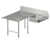 John Boos Pro-Bowl L-Shaped Soiled Landing Dishtable with 10 Inch Landing Shelf and 20 x 20 x 8 Inch Sink Bowl, 72 Inch Corner-to-End, Left-to-Right
