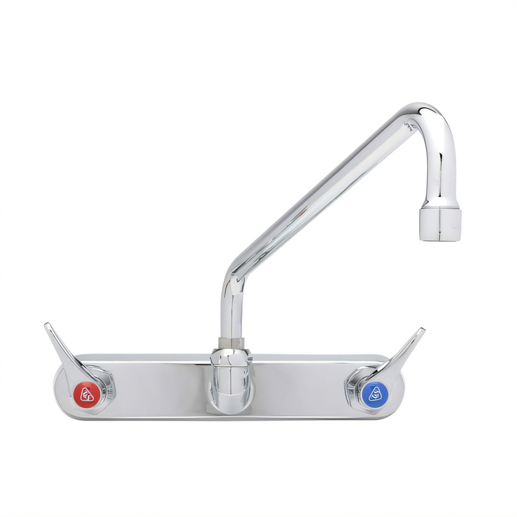 Product image #1 for T&S Brass B-1128 Wall-Mount Workboard Faucet with 12-Inch Swing/Swivel Spout, 8-Inch Centers
