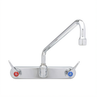 T&S Brass B-1128 Wall-Mount Workboard Faucet with 12-Inch Swing/Swivel Spout, 8-Inch Centers