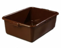 Carlisle Comfort Curve 1-Compartment Bus Box, 20 x 15 x 7 Inches, Brown High-Density Polyethylene