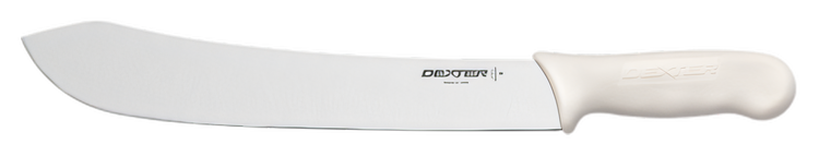 Product image #2 for Sani-Safe 12-Inch Stamped Butcher Knife with White Polypropylene Handle