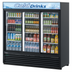 Thumbnail image #1 for Turbo Air TGM-69R(B)-N 3-Section Glass Door Merchandiser Refrigerator, 61.83 Cu. Ft., Black Trim