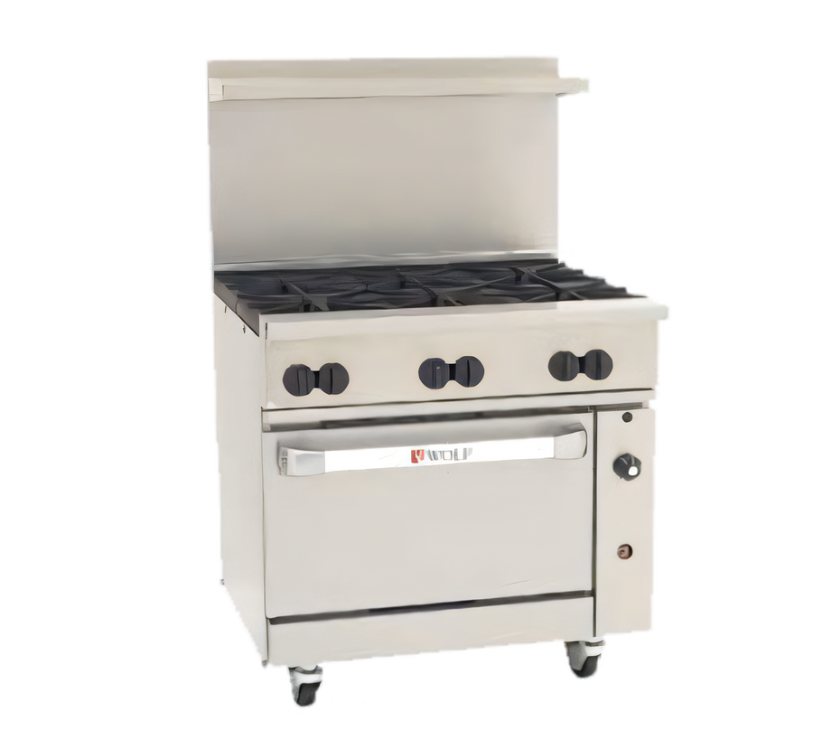 Product image #1 for Wolf Challenger XL 36-Inch Gas Restaurant Range with 6 Open Burners and Convection Oven