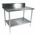 Thumbnail image #1 for BK Resources 48 Inch x 30 Inch Stainless Steel Riser Work Table with Undershelf