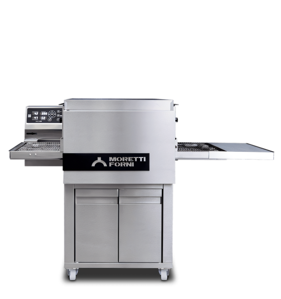Product image #1 for Moretti Forni T64E1SC Electric Ventless Conveyor Pizza Oven with Closed Stand, Single Deck, 16-Inch Belt