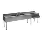 Thumbnail image #1 for Eagle Group 1800 Series BC8C-18L 96-Inch Underbar Combination Unit with 3 Sink Bowls, Left Ice Bin, and Dual Drainboards
