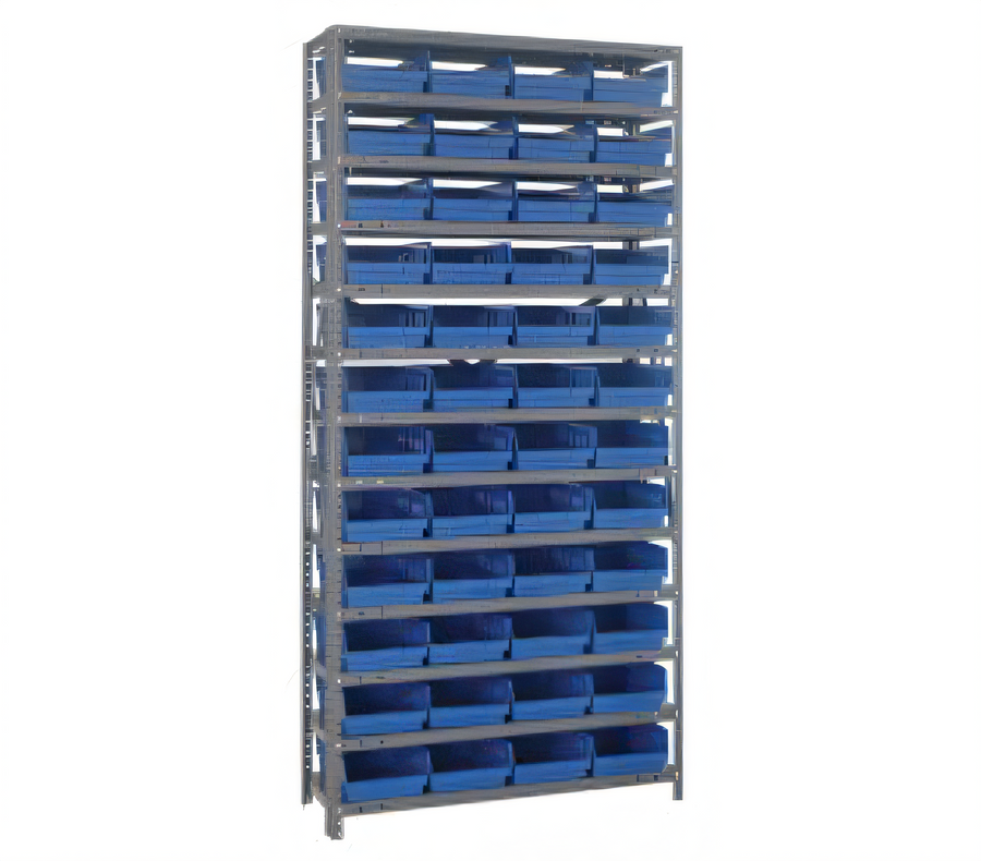 Product image #1 for Quantum Heavy Duty Stationary Wire Shelving Unit, 12"D x 36"L x 75"H, with 13 Shelves and 48 Bins