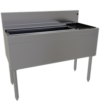 Glastender 42-Inch Underbar Combo Ice Bin/Cocktail Unit, Right Bottle Well, 10-Circuit Cold Plate