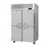 Turbo Air PRO Series Two-Section Reach-In Heated Holding Cabinet with 4 Half Solid Doors, 47.7 Cu. Ft.
