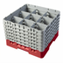 Thumbnail image #2 for Cambro Camrack Full-Size 9-Compartment Glass Rack with 6 Extenders, Red