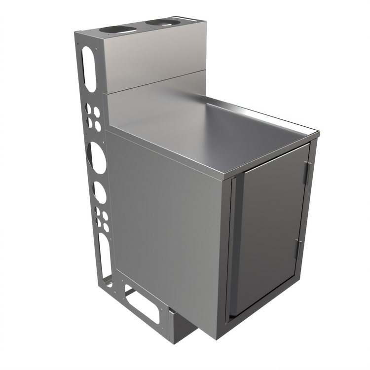Product image #1 for 18 x 21 Inch Stainless Steel Top Shelf Underbar Cabinet with Raised Edge