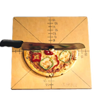 Thumbnail image #1 for American Metalcraft MPCUT4 20-Inch Square Pizza Slice Cutting Board, Pressed Wood Fiber, 4/8-Slice Markings Case of 8