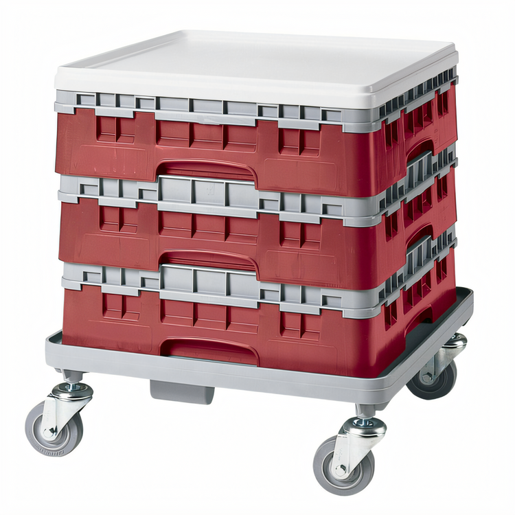 Product image #2 for Cambro Camrack® Full Size Polypropylene Base Rack with Soft Gray Extender, Cranberry