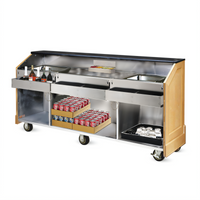 Executive Series 72-Inch Portable Bar with Maple Wood Front and Sides, Solid Surface Top, and Ice Bin