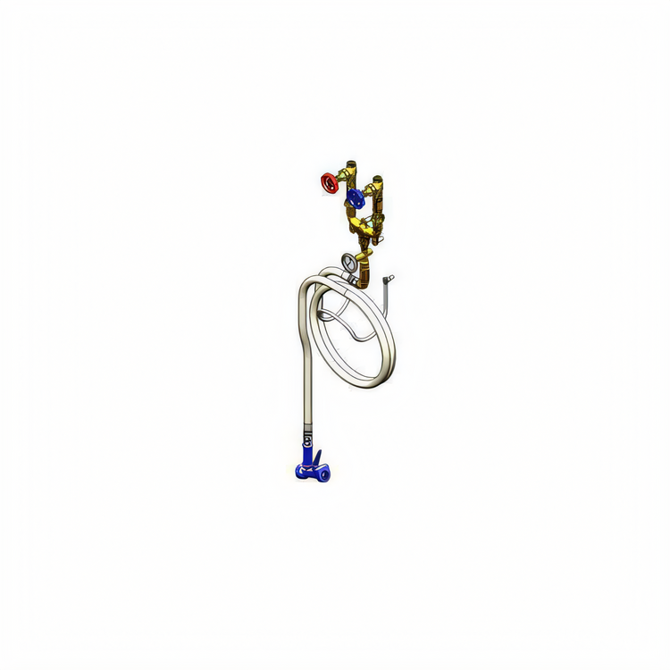 Product image #1 for T&S Brass MV-0771-12NW Wall-Mount Washdown Station with 50 Ft Hose and Rear-Trigger Stainless Steel Water Gun