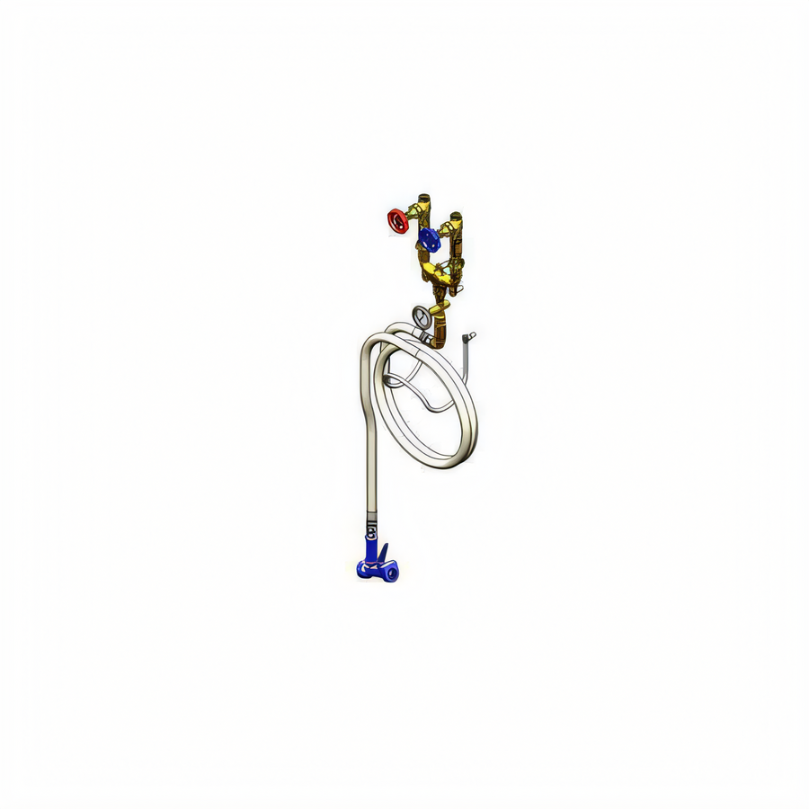 Product image #1 for T&S Brass MV-0771-12NW Wall-Mount Washdown Station with 50 Ft Hose and Rear-Trigger Stainless Steel Water Gun