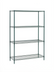 Thumbnail image #1 for Olympic 18 Inch x 48 Inch 4-Shelf Stationary Wire Shelving Convenience Pack with 74 Inch Split Posts, Green Epoxy Coated