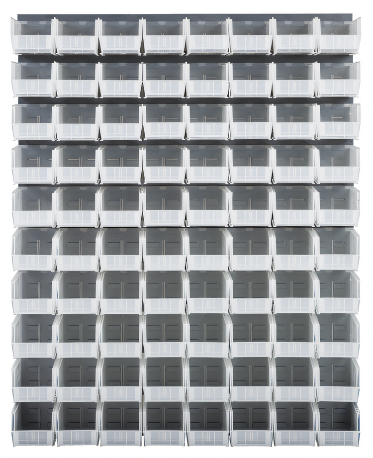 Product image #1 for Quantum Wall-Mounted Louvered Panel Starter Unit with 80 Clear Bins