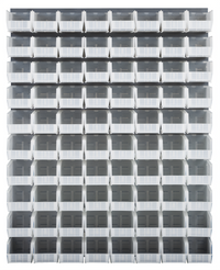 Quantum Wall-Mounted Louvered Panel Starter Unit with 80 Clear Bins
