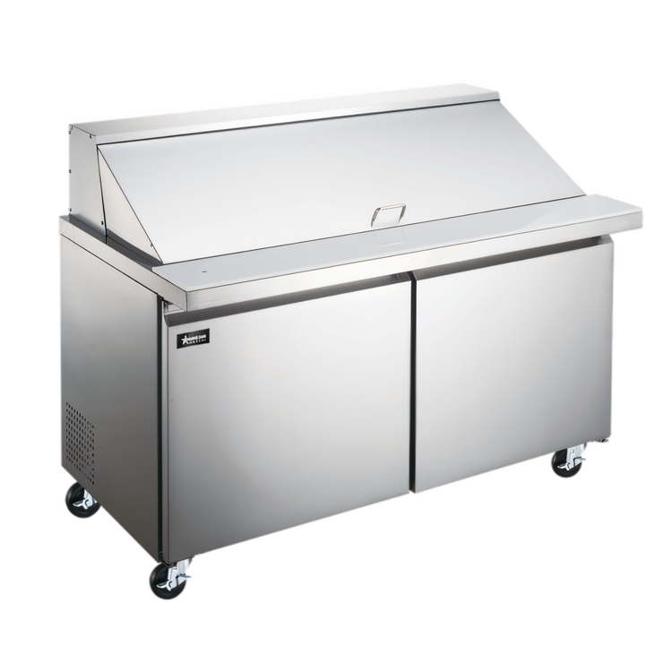 Product image #2 for Omcan Mega Top 47-Inch Two-Section Refrigerated Salad/Sandwich Prep Table