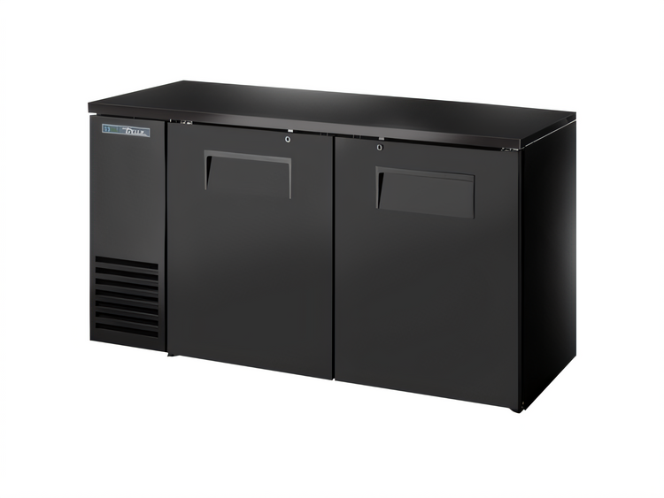 Product image #1 for 60-Inch Wide, 24-Inch Deep Two-Section Single-Zone Back Bar Cooler with Solid Swing Doors and Black Exterior