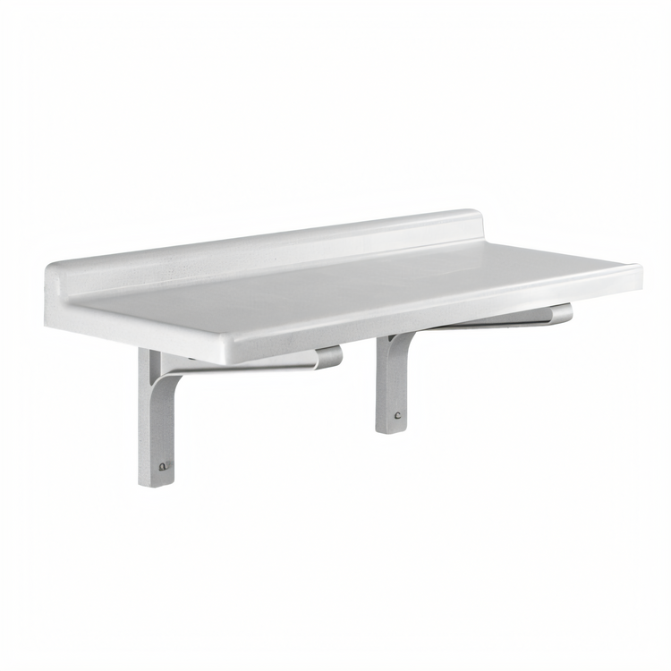 Product image #2 for Cambro Camshelving 36-Inch Wall-Mounted Solid Polypropylene Shelf with 2-Inch Backsplash, Speckled Gray