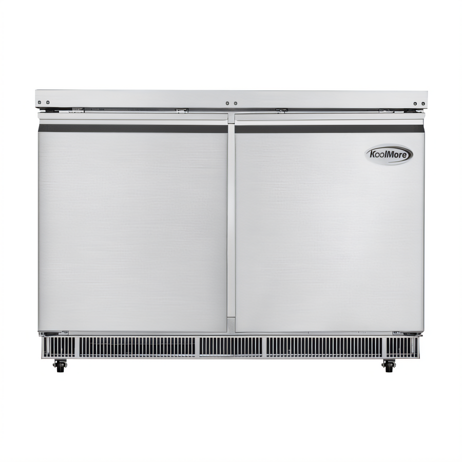 Product image #1 for KoolMore 48-Inch Commercial Refrigerated Prep Station Cold Table, 2-Door Stainless Steel, 9-Pan Capacity