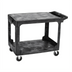 Thumbnail image #1 for Flat Shelf Utility Bus Cart, 2 Shelves, 44 x 26 x 33 Inches, 500 lb Capacity, Black