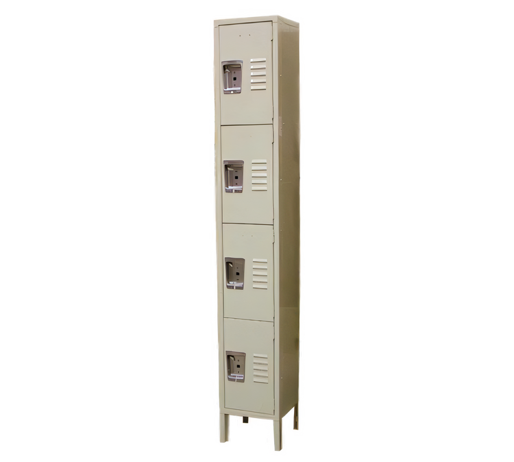 Product image #1 for Omcan 4-Tier Painted Steel Floor Locker with Recessed Handle, 12 x 18 x 78 Inches