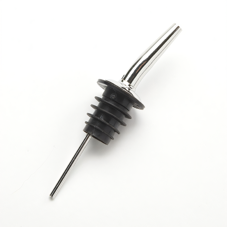 Product image #1 for American Metalcraft Stainless Steel Tapered Liquor Pourer with Plastic Cork, Silver, 1-1/4" Dia. x 4-1/4"L
