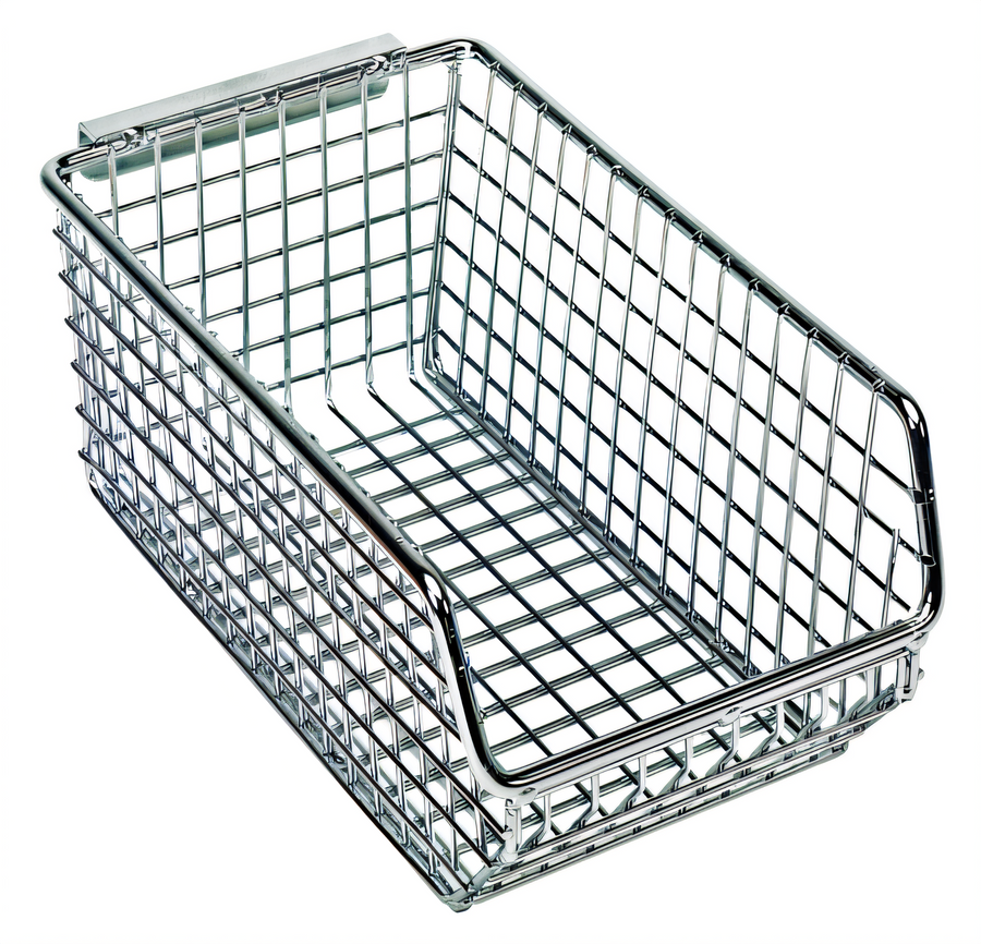 Product image #1 for Quantum Rectangular Mesh Stack & Hang Bin, 7-1/4 x 4-1/4 x 3 Inch, Chrome Plated