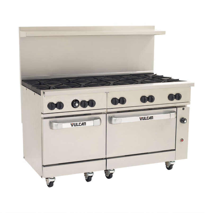 Product image #1 for Vulcan Endurance 60-Inch Natural Gas Commercial Range with 10 Open Burners and 2 Standard Ovens